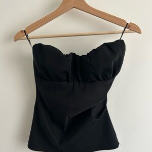 Zara Black Strapless Bustier Camisole with Thin Spaghetti Straps
